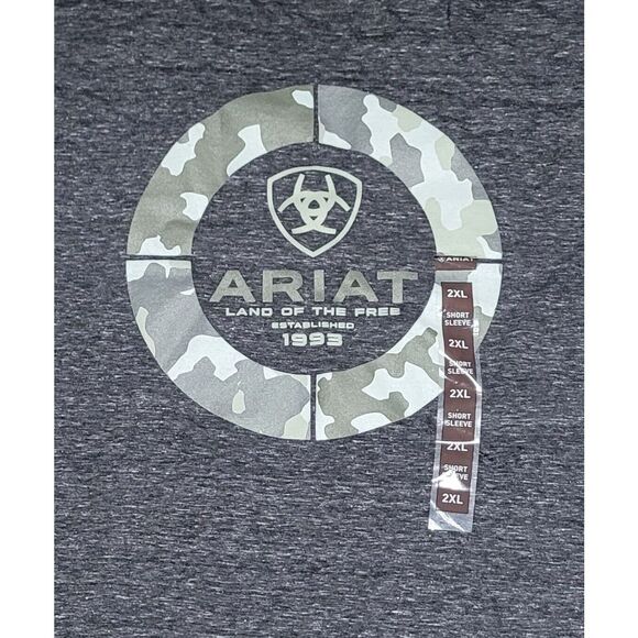 Ariat Camo Ring Short-Sleeve T-Shirt for Men-XXL-Color: Onyx/Snow - Picture 8 of 8